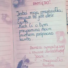 Wiersz o przyjaźni: "Jesteś moja przyjaciółka, przyjaźń ta jest wiele warta. Niech Ci o tym przypomina moim imieniem podpisana karta.