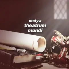 Makbet i motyw theatrum mundi: maska, pióro i zwoje papieru sugerują teatralność losu.