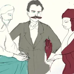 Nietzsche, Jezus i Budda w dyskusji. Filozofia kontra wiara. Interpretacja tego spotkania jest otwarta.