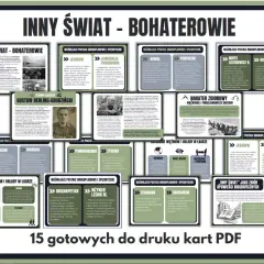 Inny świat bohaterowie: portret Gustawa Herlinga-Grudzińskiego i innych postaci z jego wspomnień.