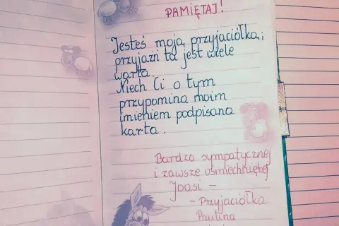 Wiersz o przyjaźni: "Jesteś moja przyjaciółka, przyjaźń ta jest wiele warta. Niech Ci o tym przypomina moim imieniem podpisana karta.