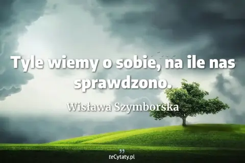 Tyle wiemy o sobie, na ile nas sprawdzono. Samotne drzewo na wzgórzu pod burzowym niebem.