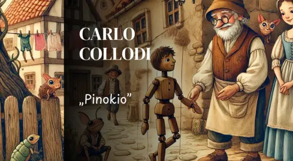 Szczegółowe streszczenie Pinokia: Dziadek Geppetto, Pinokio, Wróżka i inne postacie z bajki.