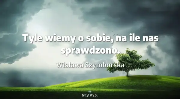 Tyle wiemy o sobie, na ile nas sprawdzono. Samotne drzewo na wzgórzu pod burzowym niebem.