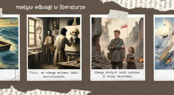 Człowiek walczy z marlinem, maluje portret, dzieci w ruinach i pilot w ogniu – obrazy pokazują, ile człowiek jest gotów poświęcić dla innych.