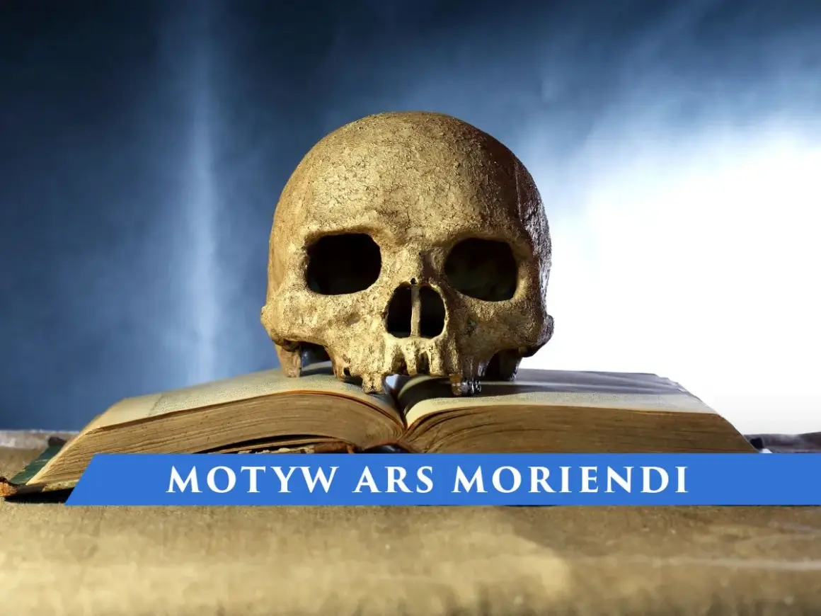 Czaszka na otwartej księdze, symbolizująca motyw ars bene moriendi – sztukę dobrego umierania.
