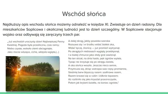 Przyroda w Panu Tadeuszu - Dlaczego nie jest tylko tłem?