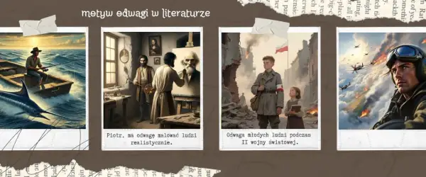 Człowiek walczy z marlinem, maluje portret, dzieci w ruinach i pilot w ogniu – obrazy pokazują, ile człowiek jest gotów poświęcić dla innych.